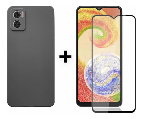 Capinha + Película 3d Compatível Com Moto E22 Aveludada