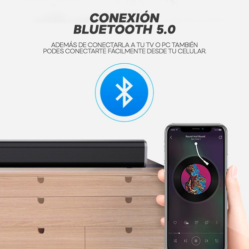 Barra Sonido Bluetooth Sd Radio Smart Tv Cine Usb A Batería