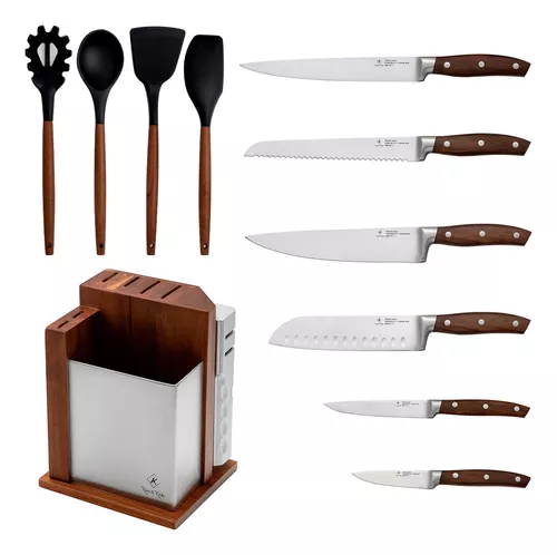 Set Juego Cuchillos Cocina Chef Profesional Plástico Y Acero