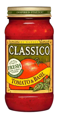 Classico Tomate & Albahaca salsa para pasta tarro vidrio 680gr