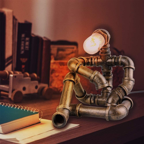 Lámpara De Mesa Steampunk Efaycrr , Estilo Robot Vintage