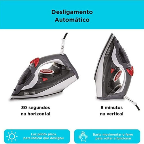 Ferro De Passar Roupa C/vaporizador Fx3900-b2 - Black&decker Preto/branco