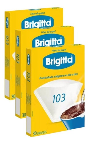 Kit 3un Filtro De Papel Café Brigitta 103