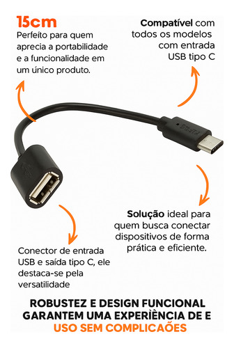 Adaptador Tipo C Ligar Pendrive Teclado Em Celular Notebook