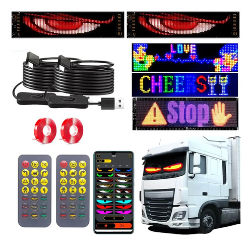 Programable Pantalla Flexible Led Devil Ojos 9.2x37.4cm 2pcs