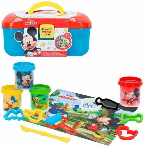 Imagen 1 de 9 de Set De Plastilina Mickey Mouse Con Caja Y Moldes Disney