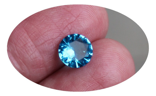 Apatita Azul Gema - Facetado Redondo 1.45 Cts - Certificado