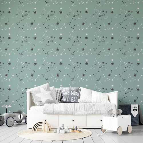 Imagem 4 de 6 de Papel De Parede Adesivo Estrela Constelação N05051 0,58x2,5m