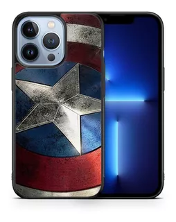 Funda Protectora Para iPhone Escudo Capitan America Case Tpu