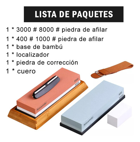 400/1000 3000/8000 Pedra De Afiar Dupla Face + Couro