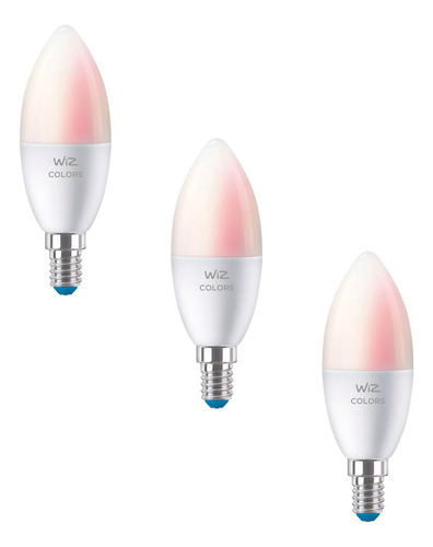 Kit X3 Lampara Led Vela Wiz Wifi Smart Color Rgb E14