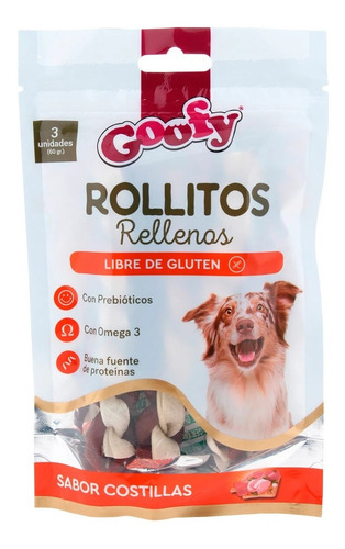 Goofy Rollitos Rellenos Raza Pequeña 60gr 3 Uni - Aquarift