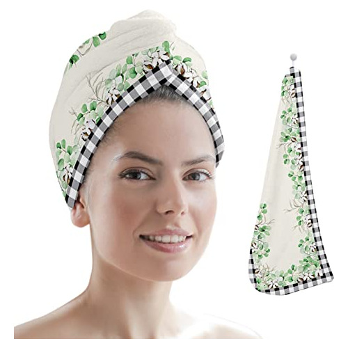 Toalla De Microfibra Para El Cabello, Gorro Ultra Absorbente