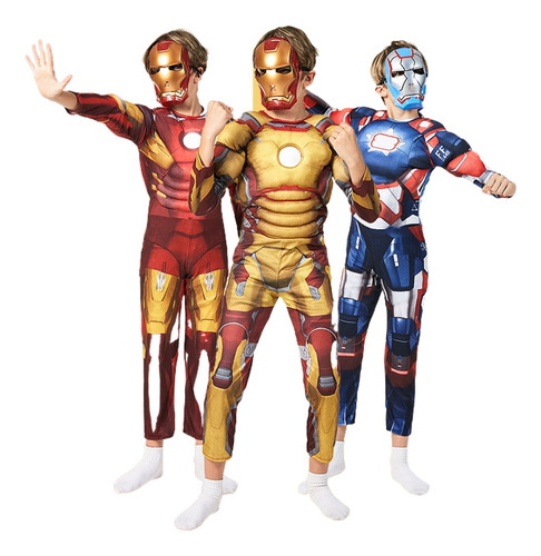 Halloween Niños Superheroe Iron Man Cos Traje De Batalla
