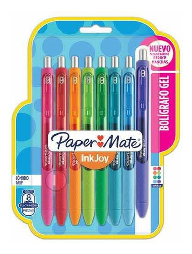 Bolígrafo De Gel Papermate Inkjoy Blíster Con 8 Piezas Color del exterior Colores