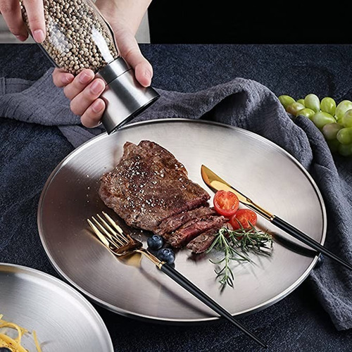 Plato De Ensalada Redondo De Acero Inoxidable 26cm 4pcs