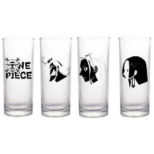 Set De Vasos Altos Anime One Piece Franky Robin Boa H.