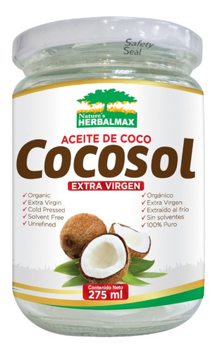 Aceite De Coco / Cocosol (mdx) Aceite Frasco X 275 Ml