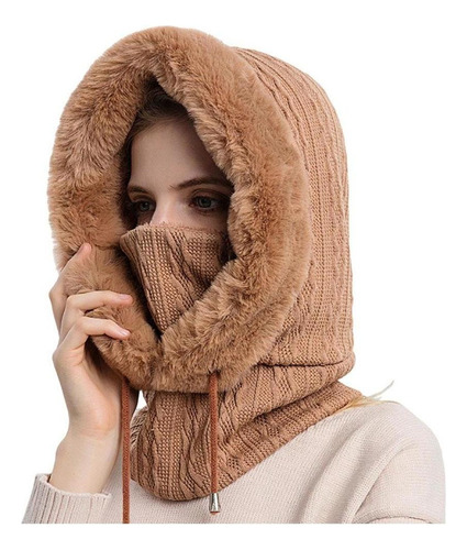 Gorro De Lana Para Mujer, Conjunto De Máscara De Bufanda,