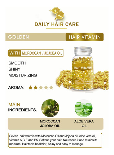 Aceite Para El Cabello, 30 Cápsulas, Aceite Para Cabello Cre