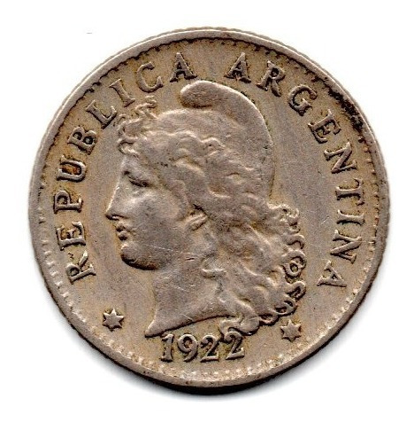 Moneda Argentina Niquel 5 Centavos 1922 Mb+