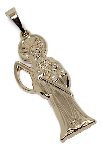 Imagen 3 de 3 de Dije Santa Muerte 3 Cm De Oro Laminado Estuche Sa8