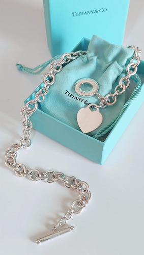 Tiffany & Co Collar Corazón Insignia Plata Fina Original 925