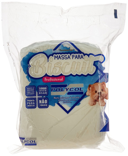 Massa Para Biscuit Natural 900g Polycol Uso Profissional