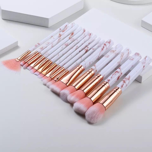 Imagen 8 de 10 de Set Maquillaje 10 Brochas Rostro Ojos Con Estuche Clicshop