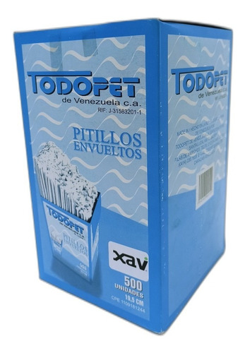 Imagen 1 de 3 de 500 Pitillos Envueltos Plasticos 19.5cm Todopet 7638 Xavi