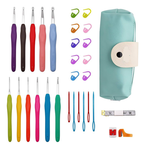 Crochet Kit 11 Tallas, Gganchos Para Tejer Ergonómicas Con