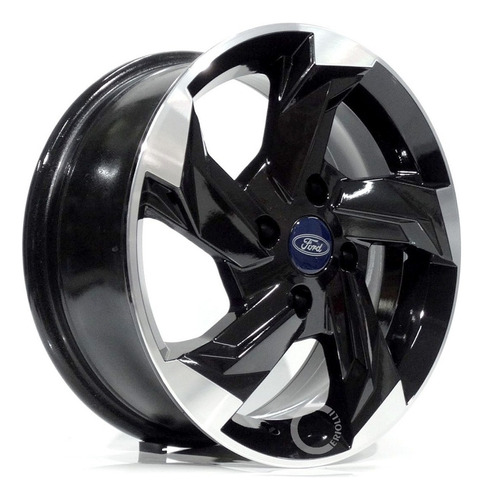 Jogo Rodas Aro15 Ford Ka Fiesta Ecosport Esportivas K60 15 Cor 4x108 Preta Diamantada
