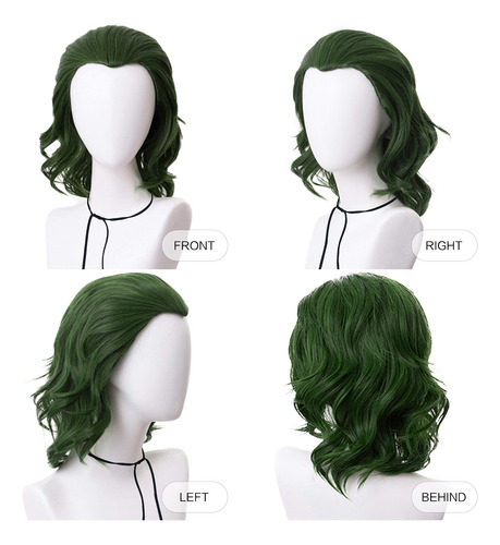 Peluca Ondulada Del Joker Para Cosplay, Verde