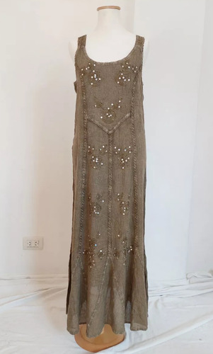 Vestido Hindú Larguitos Telas Frescas Bordado Y Con Aplique