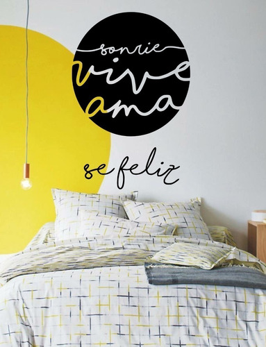 Vinil Decorativo Para Paredes Frases Letras Sonrie Vive Ama