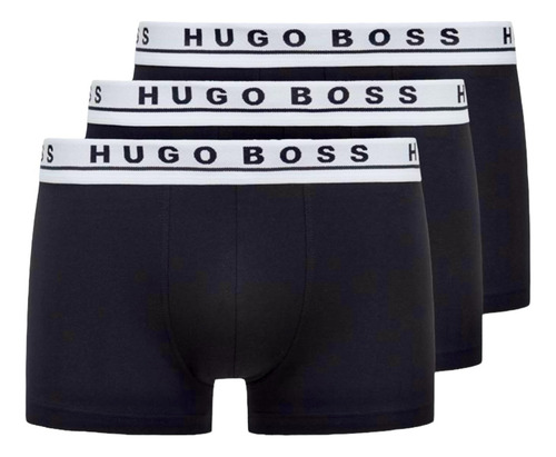 Calzones Boxer Trunk Hugo Boss 3 Pack Algodón Negro Original