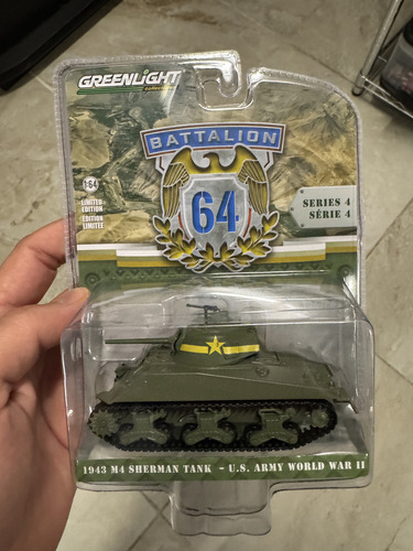 Greenlight Battalion S4 1943 M4 Sherman Tank U.s. Army Ww 2 Color Verde Musgo
