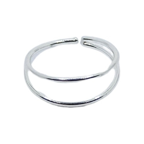 Piercing Nostril Argolla Doble 10mm Para Nariz De Plata 925 Color Plateado