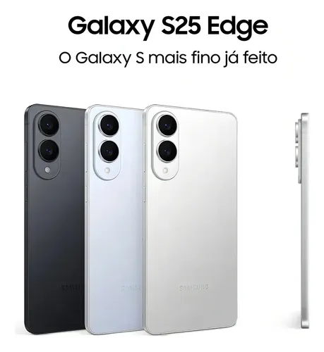 台湾版 Galaxy S25 Edge 256GB Celular Samsung Galaxy S25 Edge 5g, 256gb, 12gb Ram, Câmera Dupla