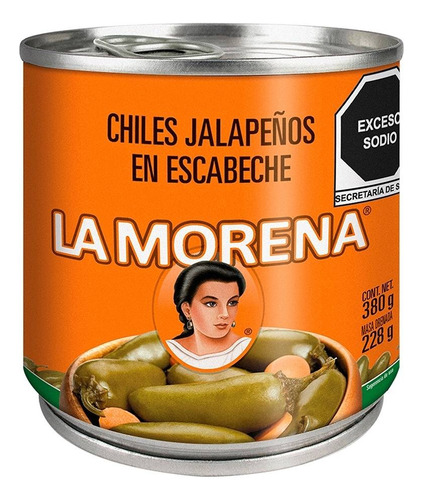 5 Pza Chiles Jalapeños La Morena En Escabeche 380 G