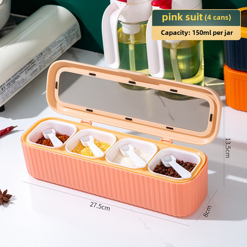 Pink - Set De Lujosas Cajas De Especias Con 4 Rejillas Y Cuc
