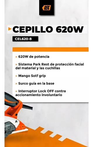 Cepillo De Mano Lusqtoff Cepilladora Madera 620w Garlopa 82m