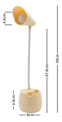 Imagen 6 de 7 de Lámpara Led Portacelular Buró Escritorio Lapicero Recargable Usb Colores Luz Blanca Cuello Flexible Minimalista Qy-a2