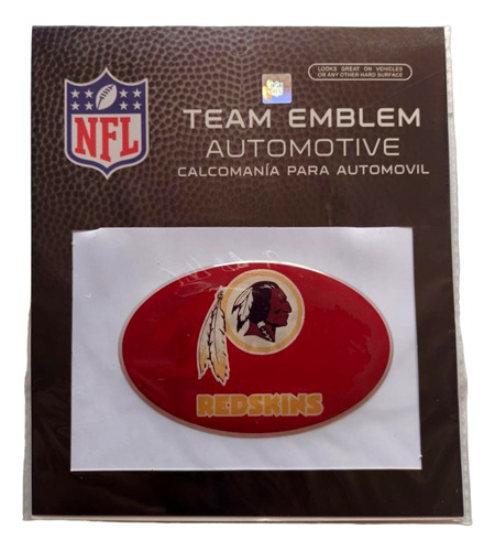 Calcomanía Para Automovil Oficial Nfl - Washington Redskins