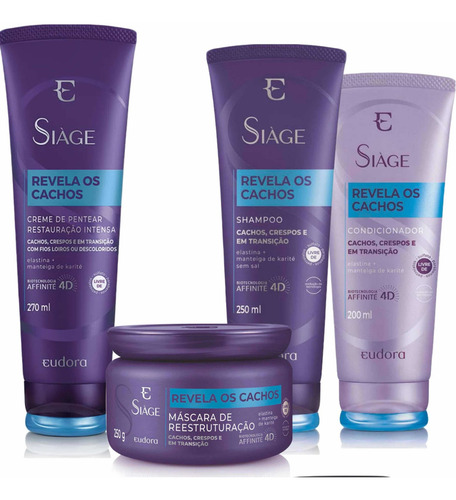 Revela Cachos Shampoo + Condicionador + Masc + Creme Pentear