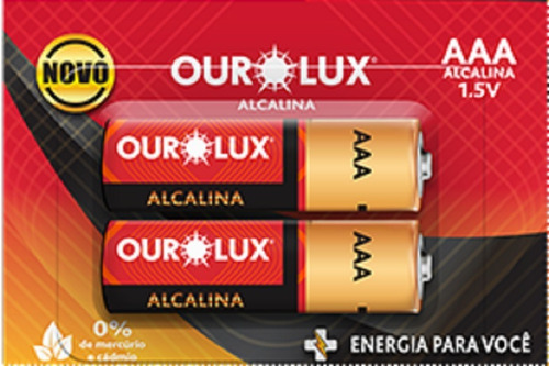 Imagem 1 de 2 de Ourolux - Pilha Alcalina Palito Aaa 1,5v - 50 Pilhas - 27235