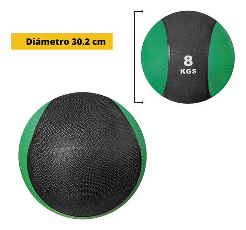 Pelota Medicinal Tayga 8 Kg Para Ejercicio Y Entrenamiento