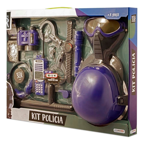 Brincando De Ser Kit Polícia Com Acessórios Multikids Br965