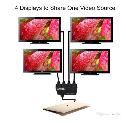 Imagem 6 de 7 de Distribuidor Divisor Splitter Hdmi 1x4 1.4v Full Hd 3d 1080p