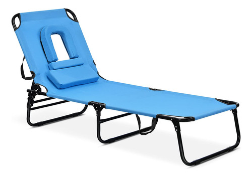 Dawndior Chaise - Silla Plegable Ajustable Para Playa, Patio